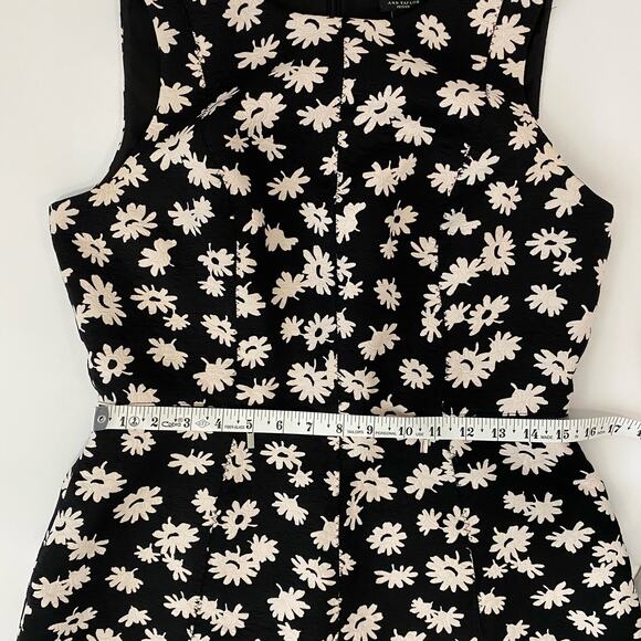 Ann Taylor Dress Floral Pattern A-line Black and White Petite Women's Size 10 - Picture 6 of 12